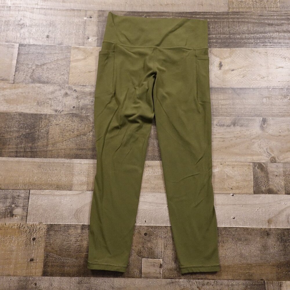Athleta Salutation‎ Stash Leggings Women’s Medium Olive 7/8 Yoga Athletic